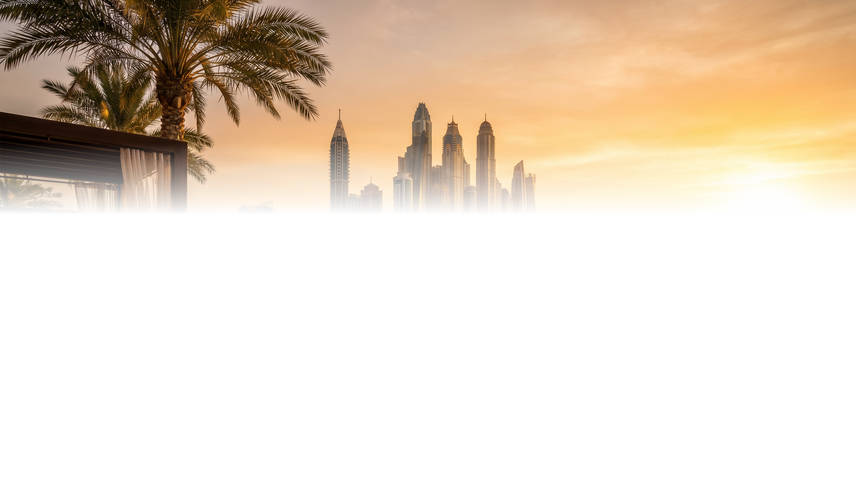 Golden hour sky over Dubai